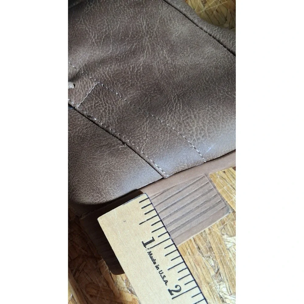 Brinley Co Womens Taupe Brown Over The Knee Lace Up Back Boots Size 6